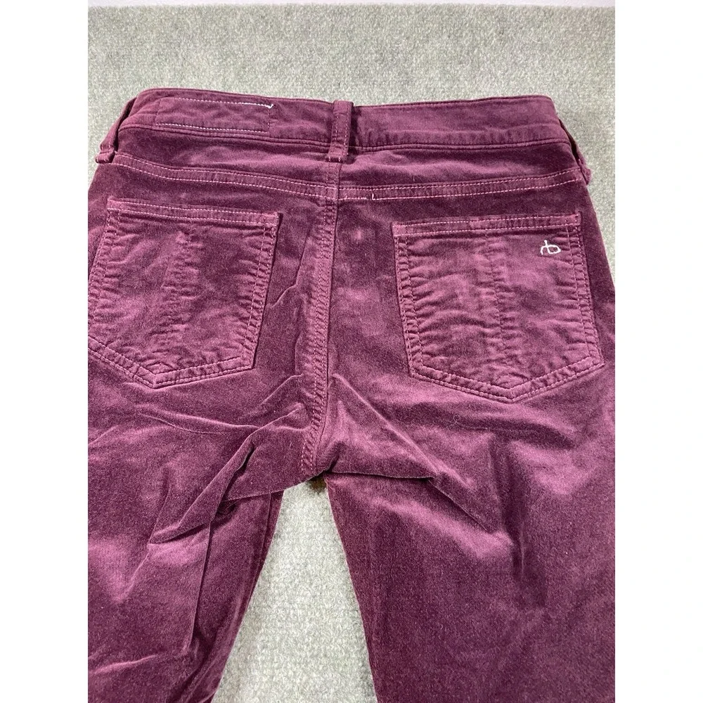 Rag & Bone Skinny Jeans Low Rise Womens Size 26 Wine, Classy, Festival, Velvet